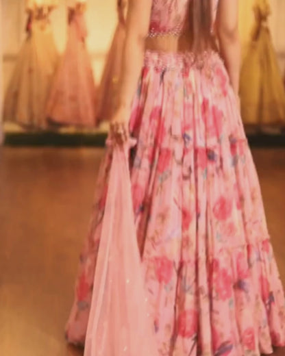 Floral printed anarkali